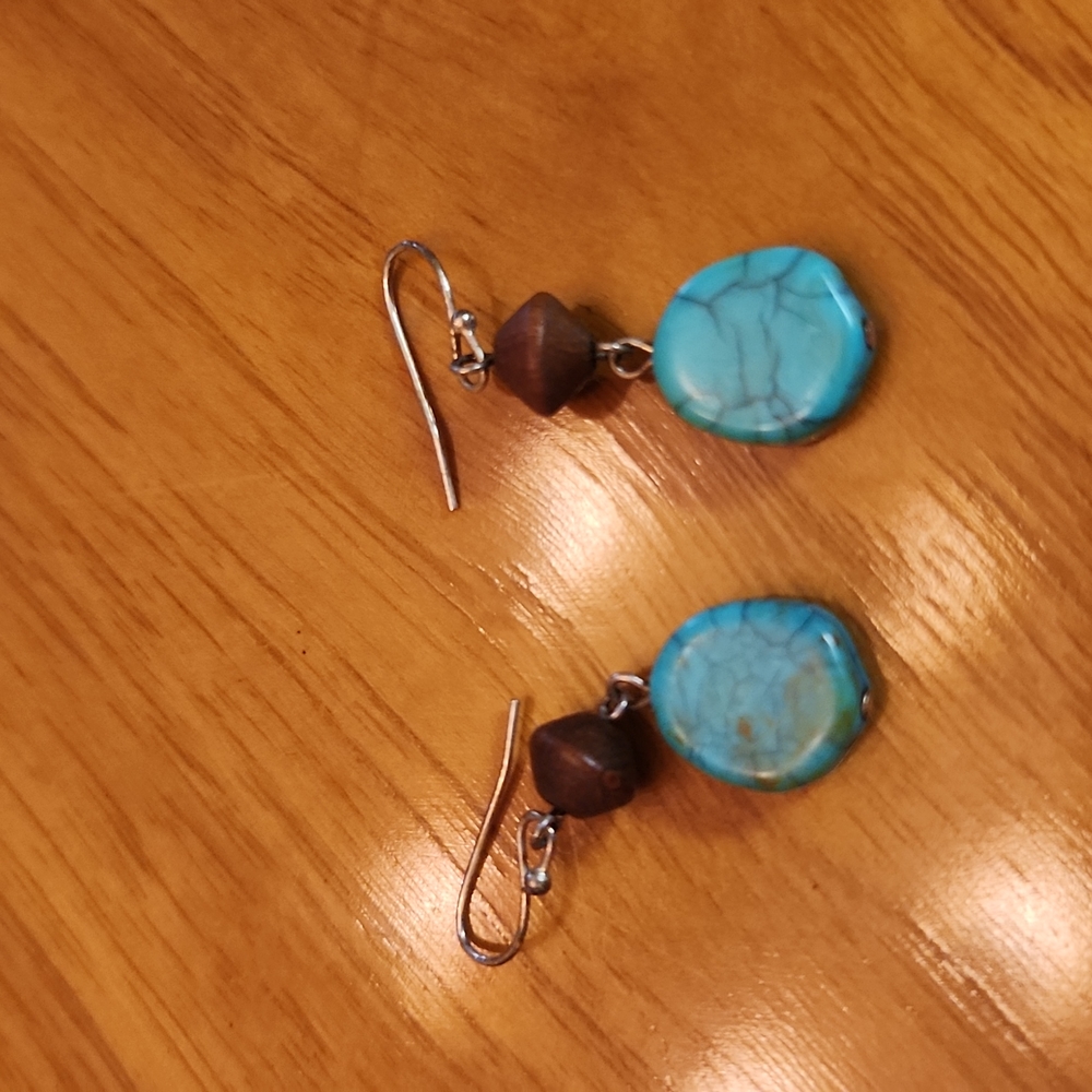 Brown/Turquoise Earrings, GUC